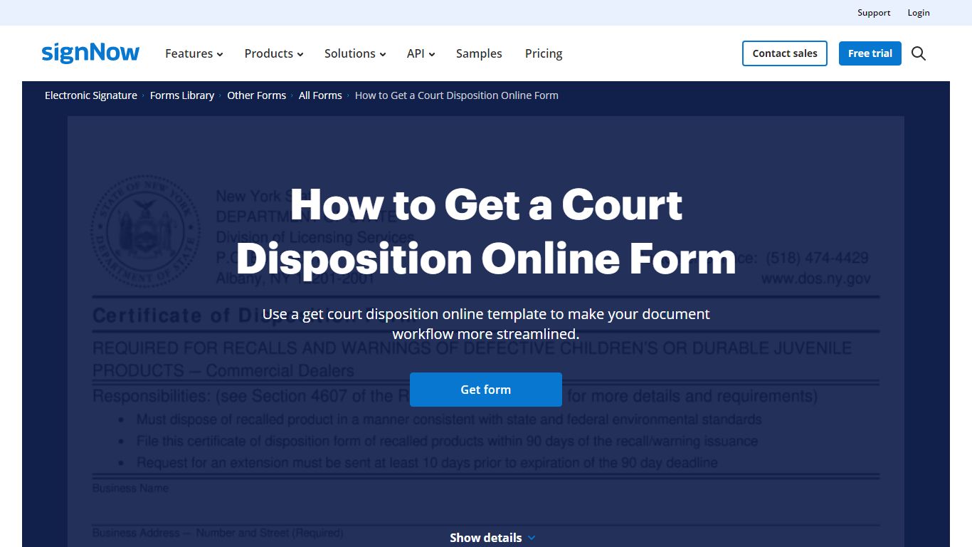 Get Court Disposition Online Form - signNow