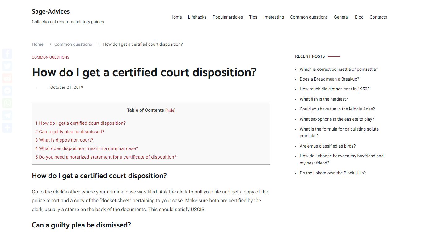 How do I get a certified court disposition? – Sage-Advices